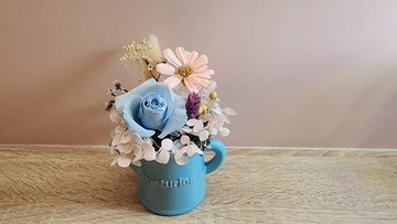 可愛澆花造型永生盆花