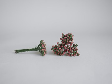 紙花，100片，尺寸0.5 x 0.6公分。含苞待放的玫瑰花，珊瑚色。