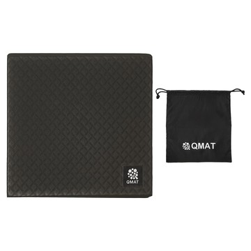 QMAT 方折疊瑜珈墊 台灣製 附收納袋  黑色  1個  180 x 60 x 0.6cm