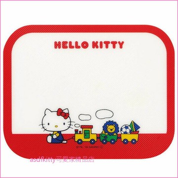 asdfkitty*KITTY拉玩具車超迷你薄型切菜板/砧板-切麵包.水果.擀水餃皮.黏土工作墊-日本正版商品