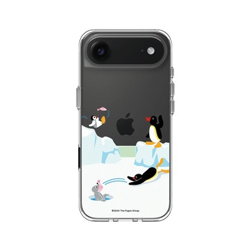 iPhone Air Clear Case（相機按鈕） 透明 - Pingu 企鵝家族 - 魚的接力賽