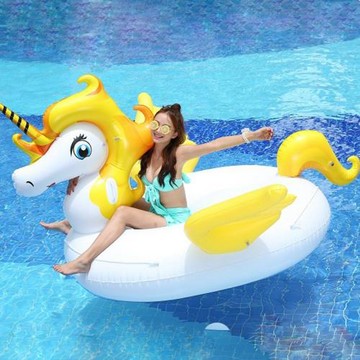 pvc 充氣海馬坐騎成人躺椅雪糕瓶子浮排彩虹色飛馬戲水玩具充氣床