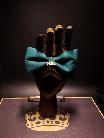 墨綠色聖誕主題字母領結復古蝴蝶結