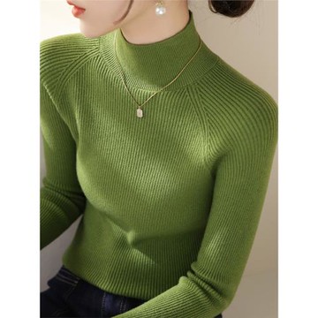秋冬季2025新品半高領長袖加厚針織打底衫女裝修身高級超好看毛衣