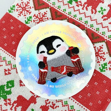 Oops bear - 小企鵝與可樂銹花胸針