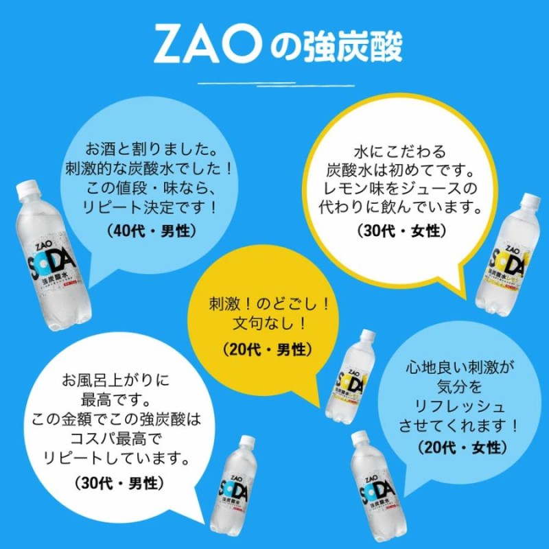 フレーバーが選べる☆強炭酸 ZAO SODA 48本】 炭酸水 500ml 48本 2