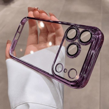 高透超薄冰晶PC 自帶鏡頭膜 硬殼手機殼 適用iPhone 18 17 16 15 14 13 12Promax 防摔殼
