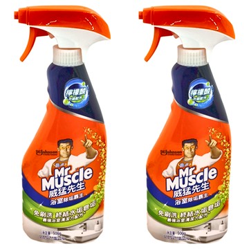 Mr Muscle 威猛先生 浴室除垢清潔劑 噴槍瓶 檸檬酸升級配方  500g  2個
