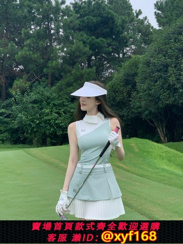 {保固一年 可打統編}Regolf休閑運動氣質無袖polo領上衣女高爾夫網球百褶裙套裝網球裙