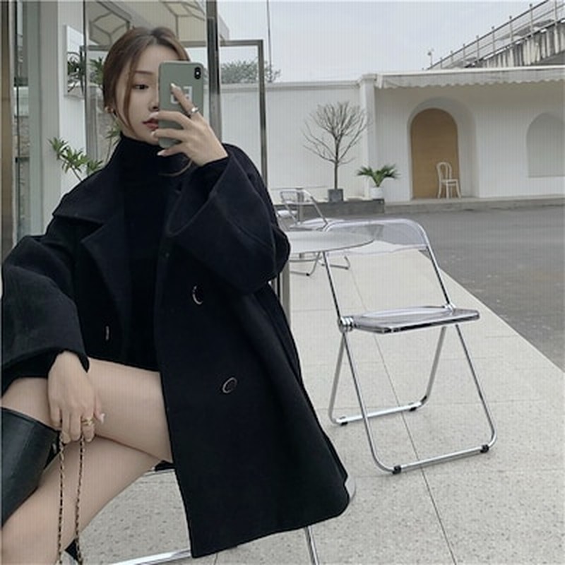 韓国ファッション 両面カシミヤコート 短いスタイル ウールコート トレンド ポンチョ 通販 Lineポイント最大1 0 Get Lineショッピング