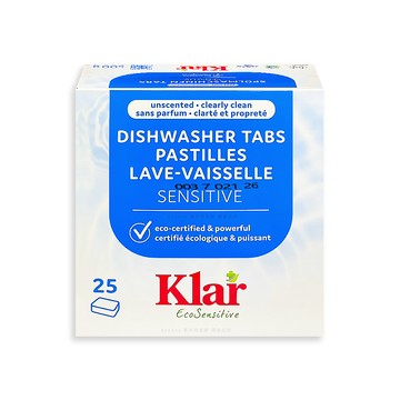 Klar 德國洗碗機專用無磷酵素檸檬酸環保洗碗錠25錠/盒(植萃分解油污水垢食器碗盤高效去漬洗劑)