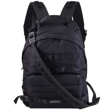 BALENCIAGA Army 軍風尼龍混紡多功能雙肩大後背包(黑色)