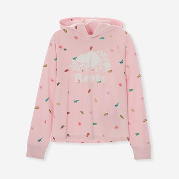 Roots女裝- HERITAGE PREP HOODIE 長袖上衣 (嬰兒粉)