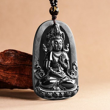 觀音玉墜 度母吊墜項鍊 翡翠項鍊 天然玉石 佛像飾品 項鍊 墨翠掛件 翡翠項鍊 觀音掛件 834