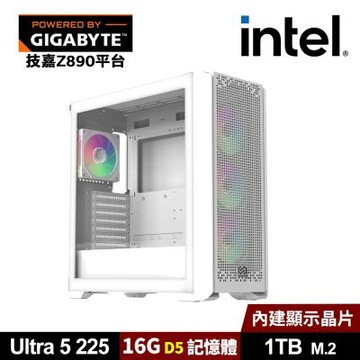 (DIY)技嘉Z890平台【水縹3】AI效能電腦-白(U5-225/Z890/16G D5/1TB_M.2)