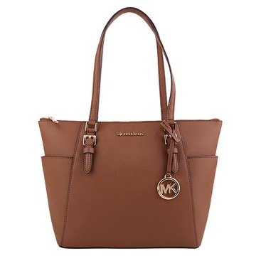 MICHAEL KORS 金字雙側口袋防刮拉鍊托特包(駝色)