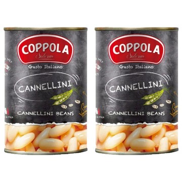 COPPOLA 柯波拉 義大利天然白腰豆 富含蛋白質、碳水化合物、纖維素及耐久性澱粉質  400g  2罐