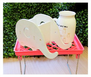 瀝水置物盤(小) 多用途廚房辦公桌面化妝台浴室廁所置物架 多層疊高摺疊置物架 雜物整理收納架