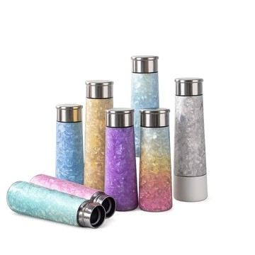 純鈦晶礦190g極輕量隨身瓶300ml／環保水瓶／露營旅行水壺 紫藍晶