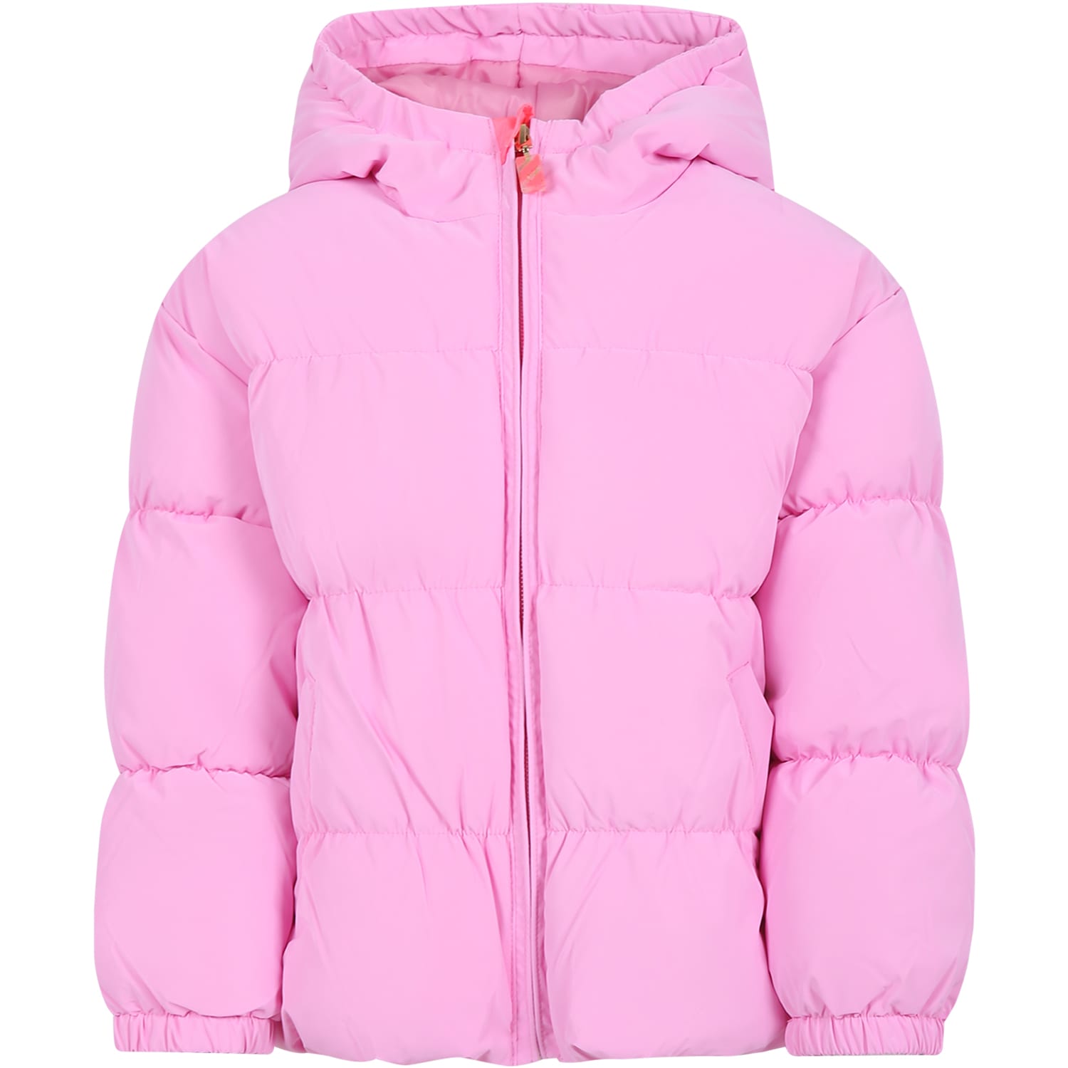 Billieblush Pink Padded Coat With Rainbow For Girl