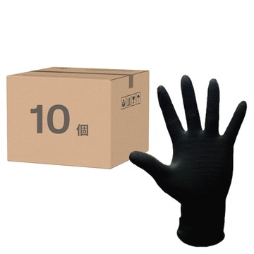 GREAGER 無粉多用途天然乳膠手套 M  10個  黑色