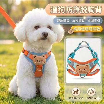 【台灣出貨】新款狗狗牽引繩背心式胸揹帶狗繩金毛泰迪遛狗外出寵物大中小型狗