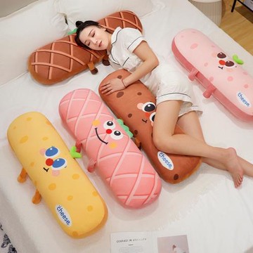 卡通印花長條枕多巴胺床頭側睡夾腿長條大抱枕送朋友生日禮物批發