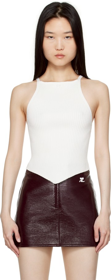 Courrèges 白色 Pointy Rib Knit 背心