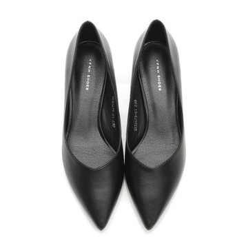 3厘米矮跟低跟黑色軟皮細跟高跟鞋職業工作鞋女禮儀空姐上班單鞋