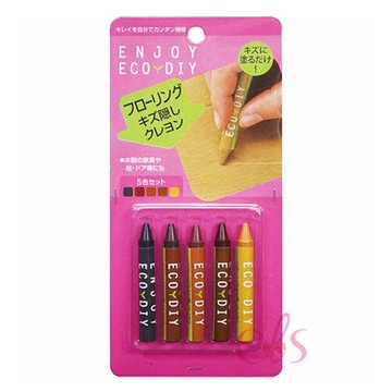 [$699免運] 日本 ENJOY 地板划痕隱藏蠟筆 5色入 ☆艾莉莎ELS☆