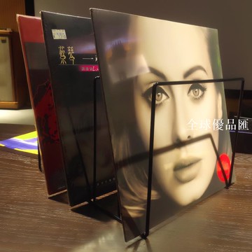 【全球優品匯】古典懷舊唱片LP收納架 大號簡約現代黑色鐵藝黑膠碟片存放架 包郵