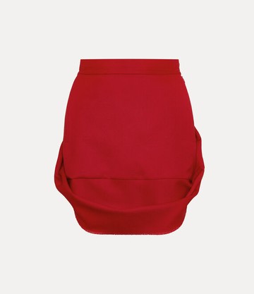 Vivienne Westwood Mini Frame Skirt Wosted Wool Red 44 Women