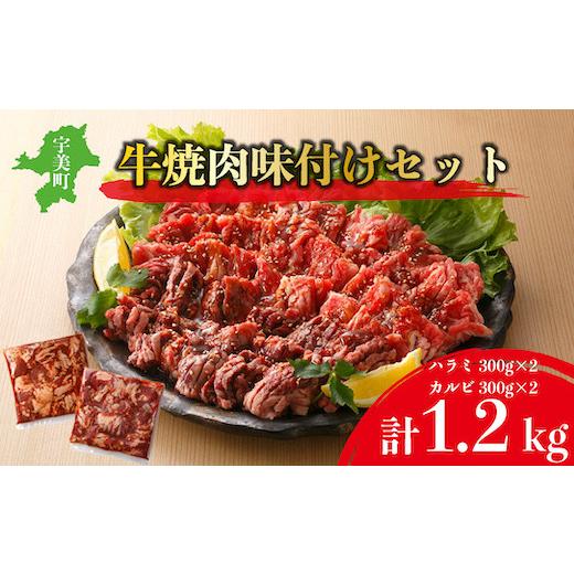 ふるさと納税 福岡県 宇美町 味付け牛焼肉セット ／ やきにく 焼き肉 ハラミ カルビ 福岡県 特産　EZ003