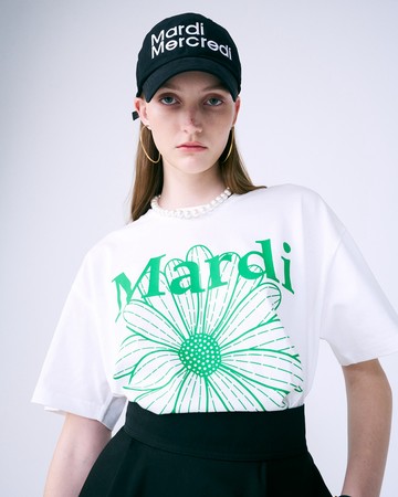 MARDI MERCREDI 金高銀同款 印花短TEE 白色 經典小雛菊 綠花 純棉 TSHIRT FLOWERMARDI