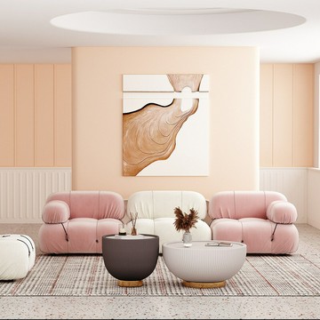 【含稅/免運】 天子船侘寂風極簡絨布中古ins網紅創意方塊拉扣直排組合模塊沙發