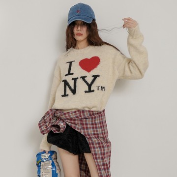 I Love NY毛衣-杏【KT224176】