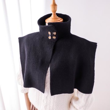 外搭披肩斗篷兩用針織毛線圍巾女冬季配大衣高領毛衣護頸圍脖套頭