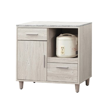 文創集 穆伊2.7尺單門二抽餐櫃/收納櫃-81.6x40x80.2cm免組