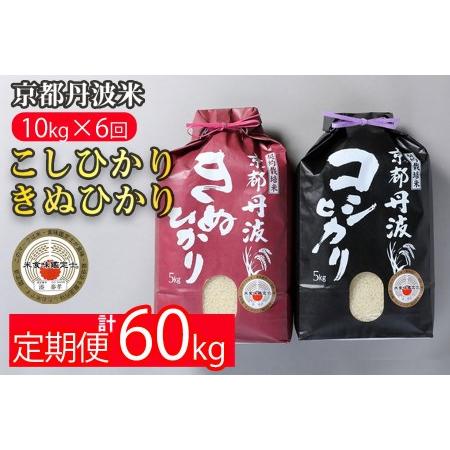 ふるさと納税 訳あり 定期便 新米 10kg （こしひかり 5kg ・ きぬひかり 5kg） ×6ヶ月 京都丹波米 白米 6回定期便 コシヒカリ・キヌヒ.. 京都府亀岡市