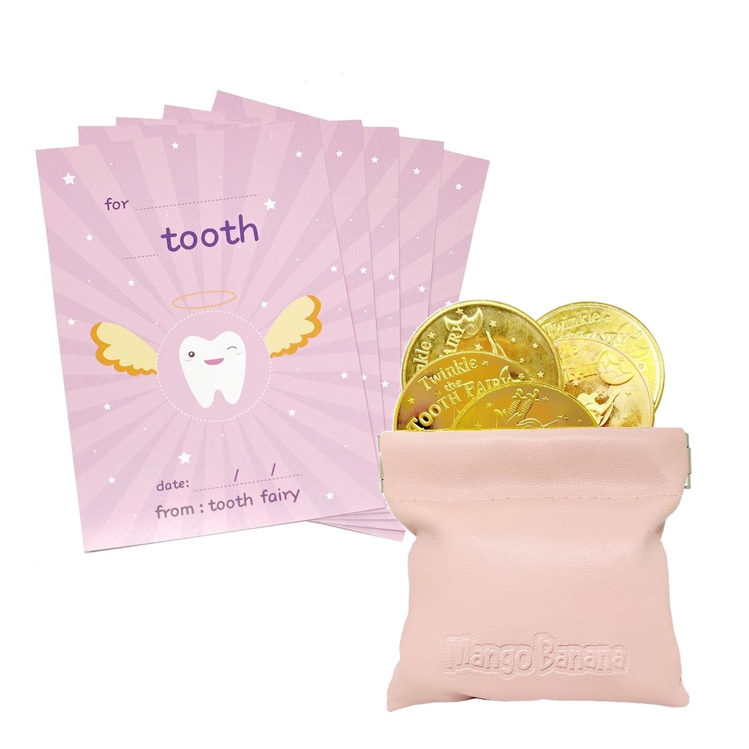 MangoBanana - 牙仙子收藏金幣5入組(粉袋款)-綜合(皇冠、禮物、獨角獸、城堡、寶藏各一)-贈牙仙子金幣...推薦| 媽咪愛| LINE購物