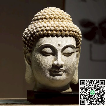 新中式禪意佛頭佛像擺件客廳酒店茶室玄關桌保平安裝飾樹脂工藝品