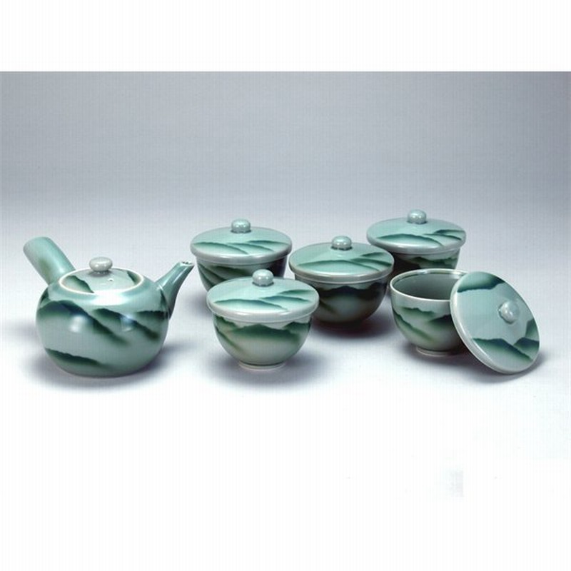 九谷焼 蓋付茶器 青磁山 急須セット 湯呑みセット おしゃれ 来客用 お茶 急須 可愛い 知人 節分 銀婚式 上司 ペア 喜寿 結婚祝い 法人ギフト 祝い 栄転祝い 古稀 通販 Lineポイント最大get Lineショッピング