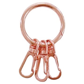 CCHING 青青文具 鋅合金三扣環鑰匙圈  玫瑰金  1個
