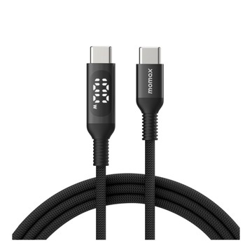 MOMAX Elitelink USB-C to USB-C PD 100W LED數位顯示充電傳輸線-(1.2m) DC22