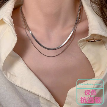 現貨鈦鋼飾品🔥性感 鈦鋼項鍊 白鋼項鍊 不銹鋼項鍊 女生項鍊 細項鍊 雙層項鍊 項鏈 女項鍊 女項鏈 韓系項鍊 精品短鍊