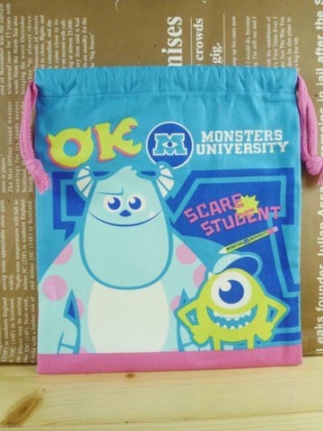 【震撼精品百貨】Monsters University_怪獸大學~束口袋/縮口袋-藍色