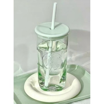星巴克杯子2026新年禮物經典薄荷綠系列三角玻璃吸管杯473ml 經典薄荷綠系列