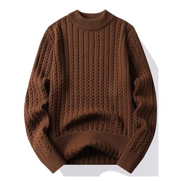 外貿出口原單日本單秋冬季純棉半高領毛衣男有大碼青年保暖針織衫