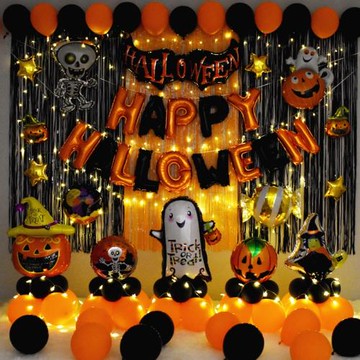 萬圣節裝飾氣球布置商場店鋪酒吧氛圍幼兒園教室活動裝飾扮背景墻