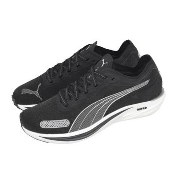 Puma 慢跑鞋 Liberate Nitro 2 Wns 女鞋 黑 白 短跑 回彈  377316-01